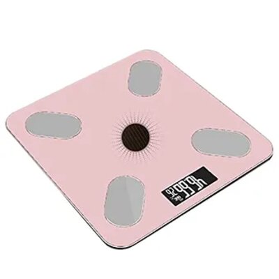 Balanza Digital Inteligente con Escala de Grasa Corporal - Rosado