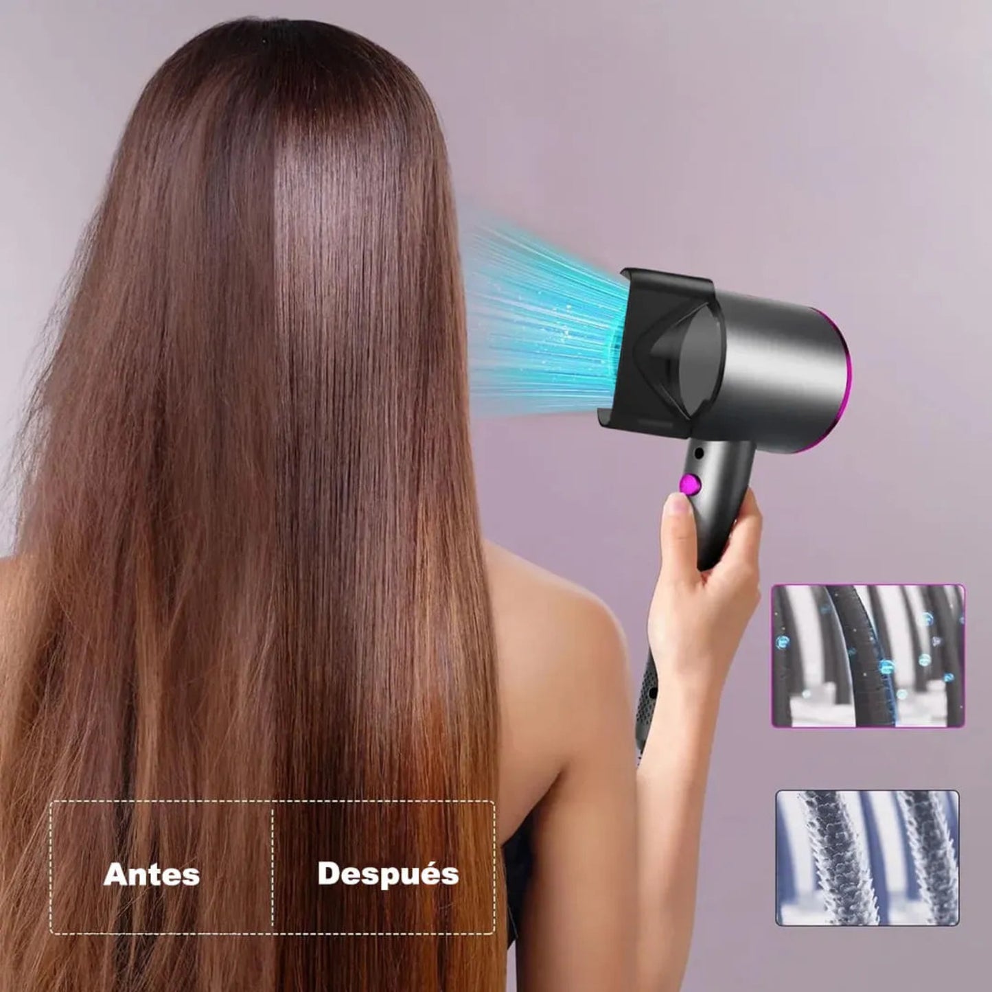 Secadora de Cabello Ion Negativo Color Negro