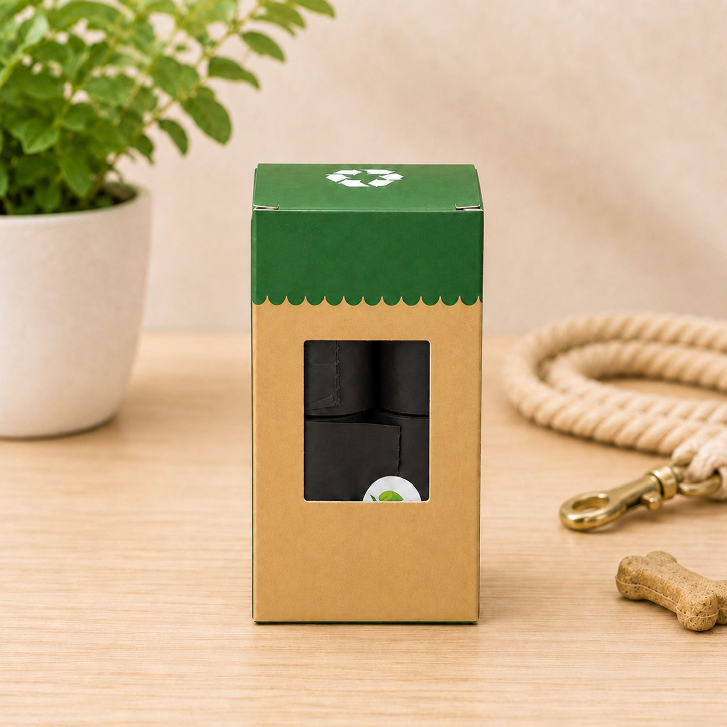 Paquete de 8 Rollos de Bolsas Biodegradables para Desechos de Mascotas Coloor Negro