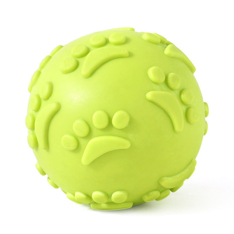 Pack de 6 Pelotas de Caucho, con Alto Relieve de Huellas y Sonido para Mascotas