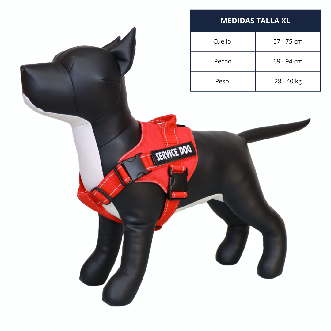 Arnés De Servicio Extra Doble Para Perro Color Rojo Talla XL