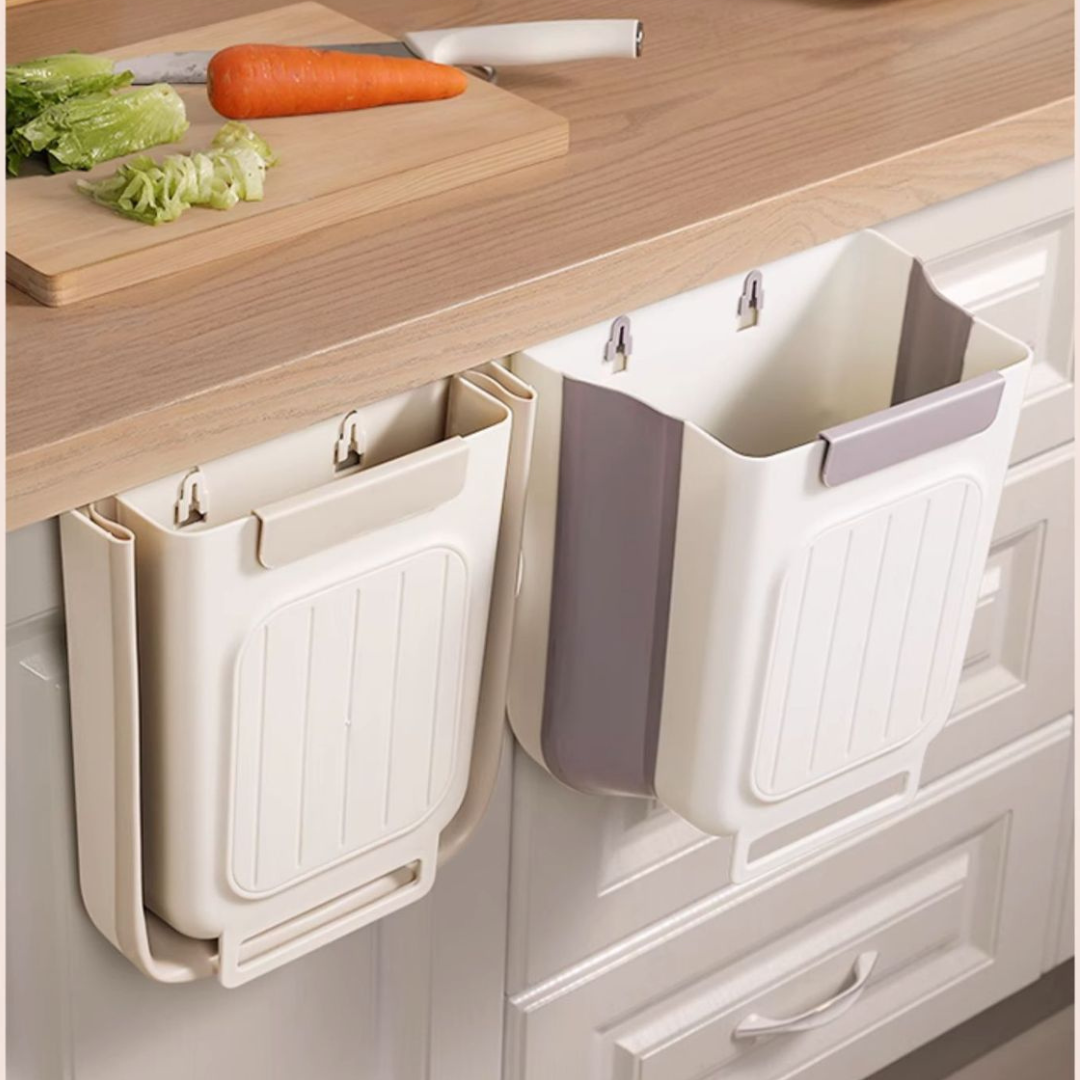 Tacho de Basura Plegable para Cocina - Beige