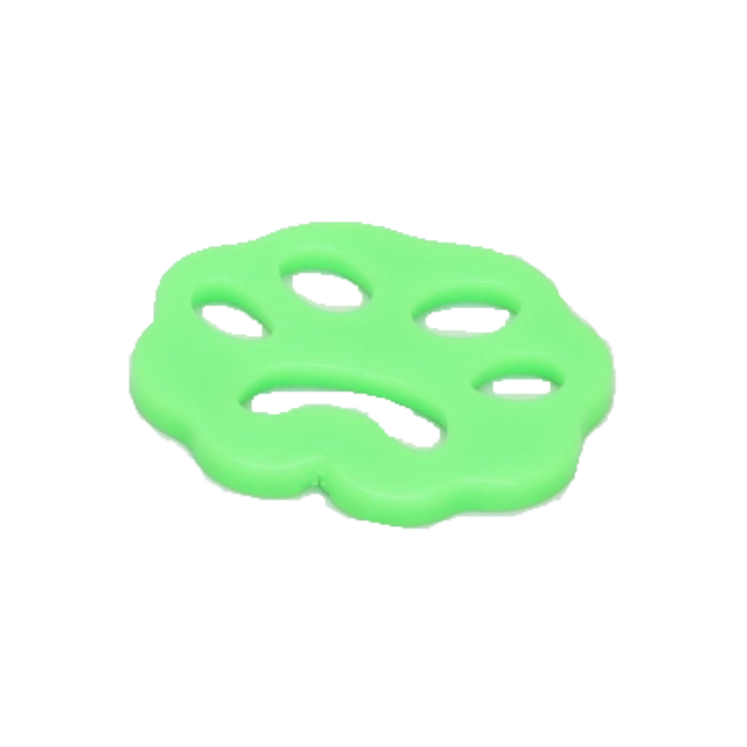 Set de 4 Removedores de Pelo de Mascotas con Forma de Huella Color Verde