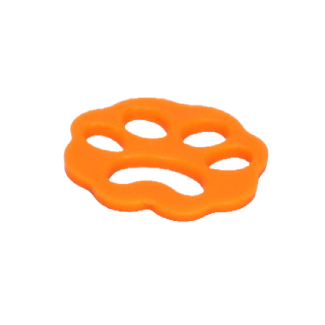 Set de 4 Removedores de Pelo de Mascotas con Forma de Huella Color Naranja
