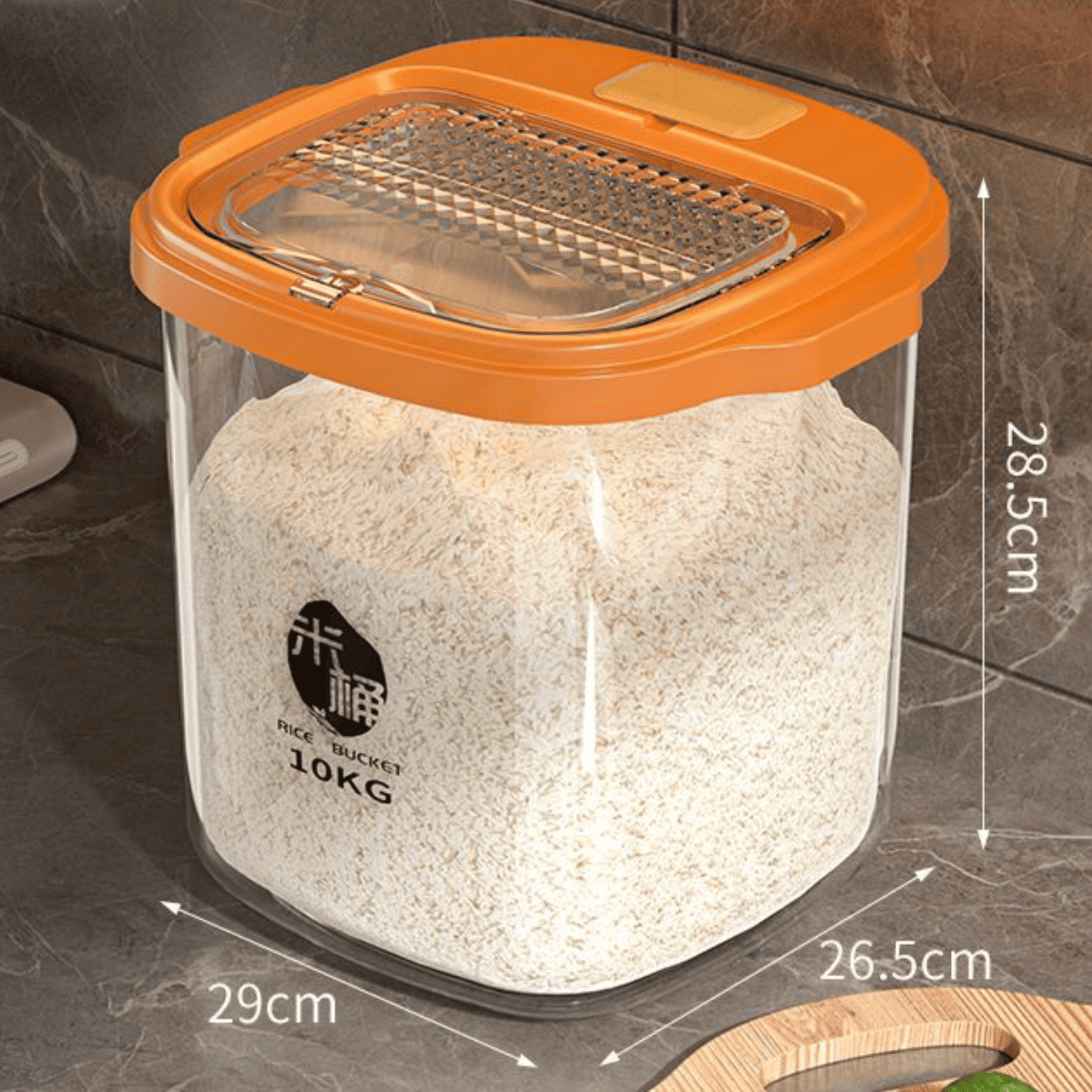 Contenedor Hermético 10 Kilos a Prueba de Humedad Color Naranja