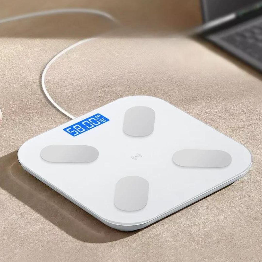 Balanza Digital Inteligente con Escala de Grasa Corporal - Blanco