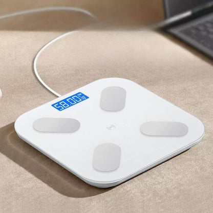 Balanza Digital Inteligente con Escala de Grasa Corporal - Blanco
