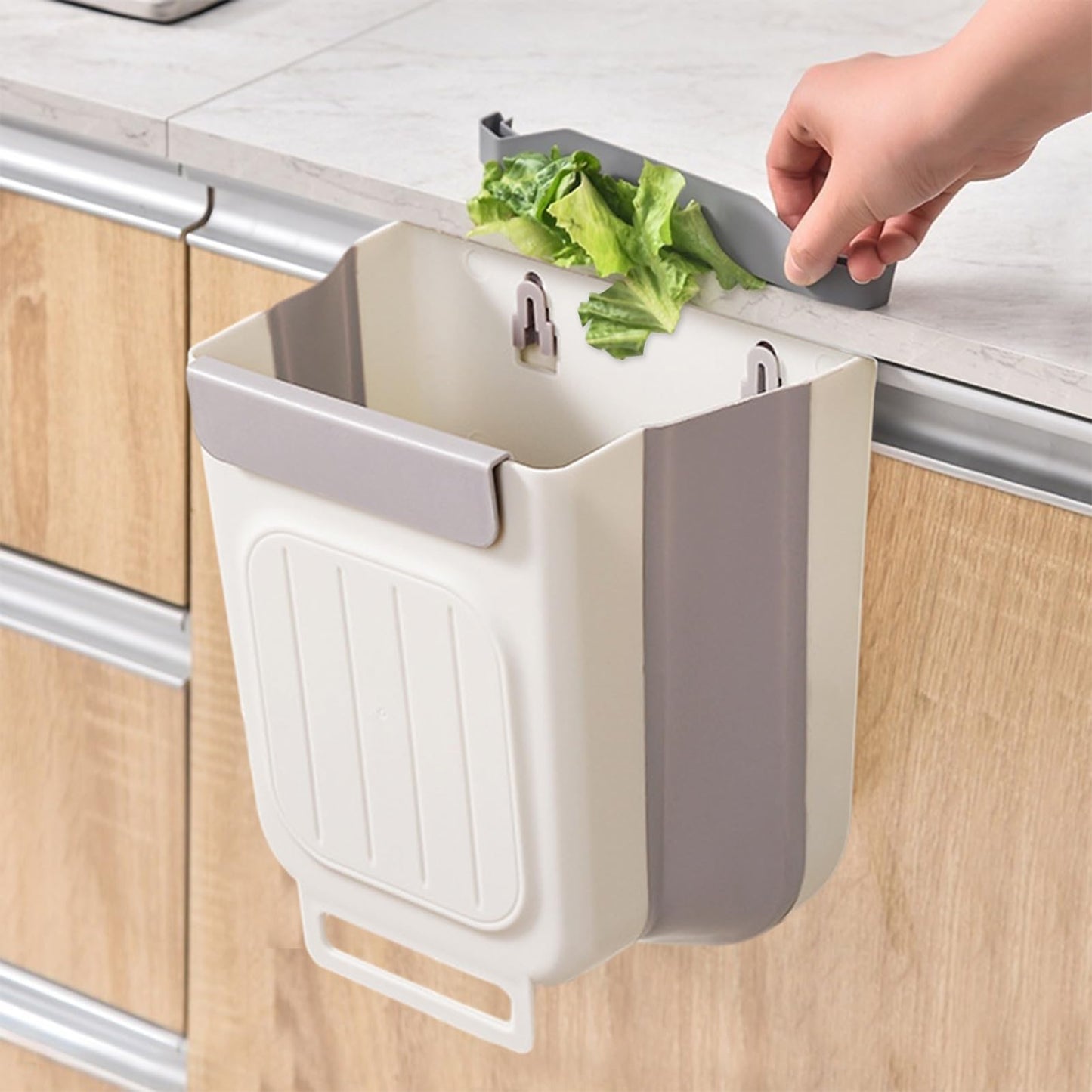 TACHO DE BASURA PLEGABLE PARA COCINA COLOR LILA