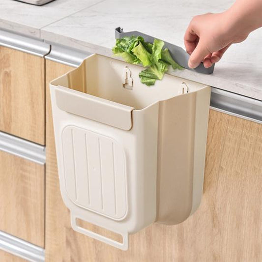 TACHO DE BASURA PLEGABLE PARA COCINA COLOR BEIGE