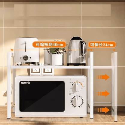 Mueble para Microondas Plegable Adaptable al Tamaño con Colgadores Blanco
