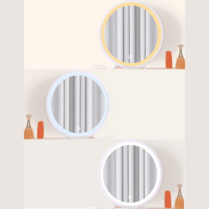 Espejo Tocador Redondo con Luz LED Blanco