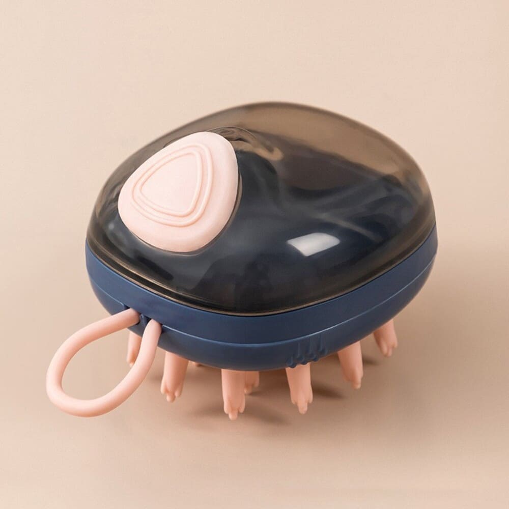 Cepillo de Baño para Perros con Dispensador de Jabón Color Azul
