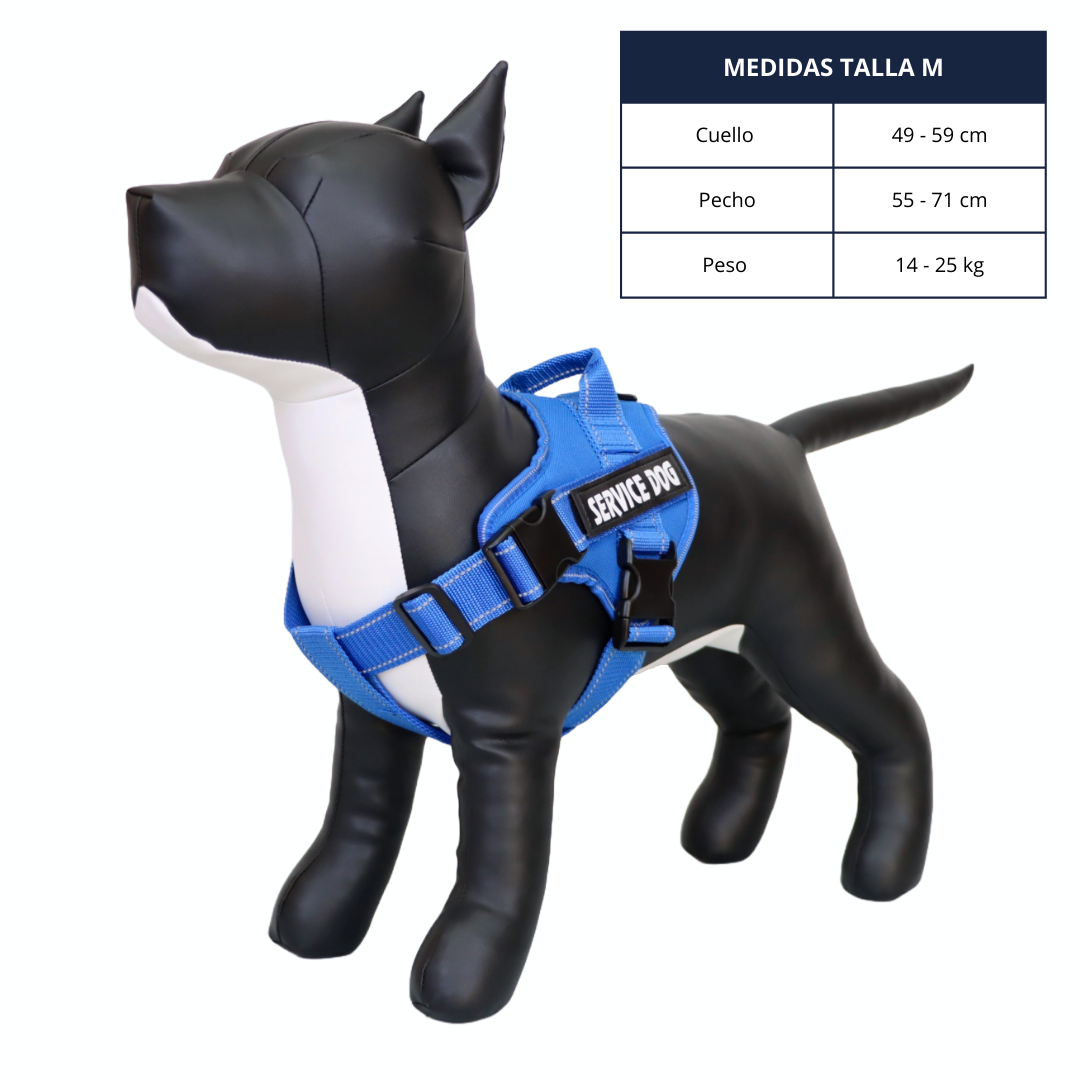 Arnés de Servicio Extra Doble para Perro - Color Azul Talla M