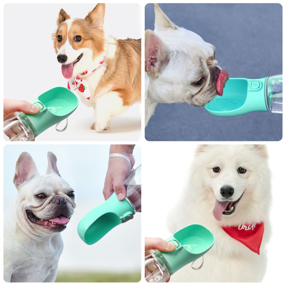 Botella de Agua de 250 ML con Recipiente de Comida para Perros