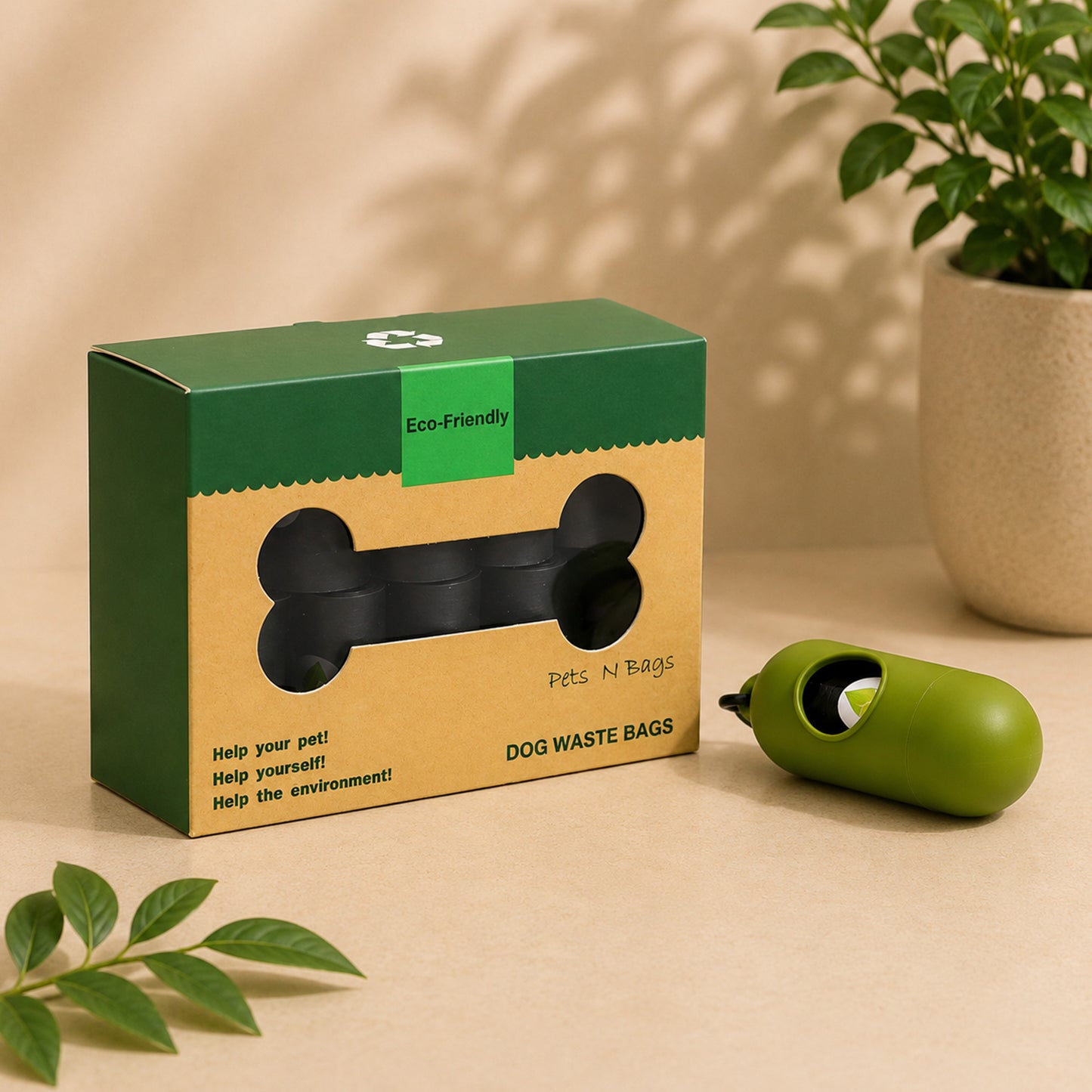 PAQUETE DE 16 ROLLOS DE BOLSAS BIODEGRADABLES COLOR NEGRO + DISPENSADOR