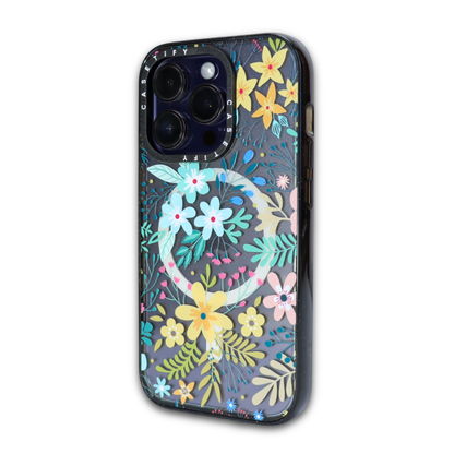 Case CASETIFY Spring Flowers Sky Blu con MAGSAFE - IPHONE 14 Plus
