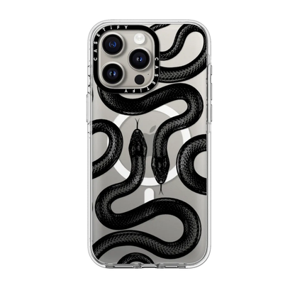 Case CASETIFY Black Kingsnake Clear Case con MAGSAFE - IPHONE 14 Pro