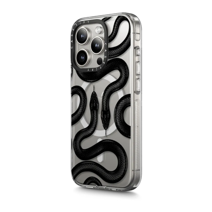 Case CASETIFY Black Kingsnake Clear Case con MAGSAFE - IPHONE 14 Pro