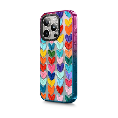 Case CASETIFY Clear Polka Daub Hearts con MAGSAFE - IPHONE 13