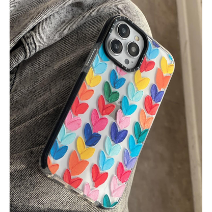 Case CASETIFY Clear Polka Daub Hearts con MAGSAFE - IPHONE 13