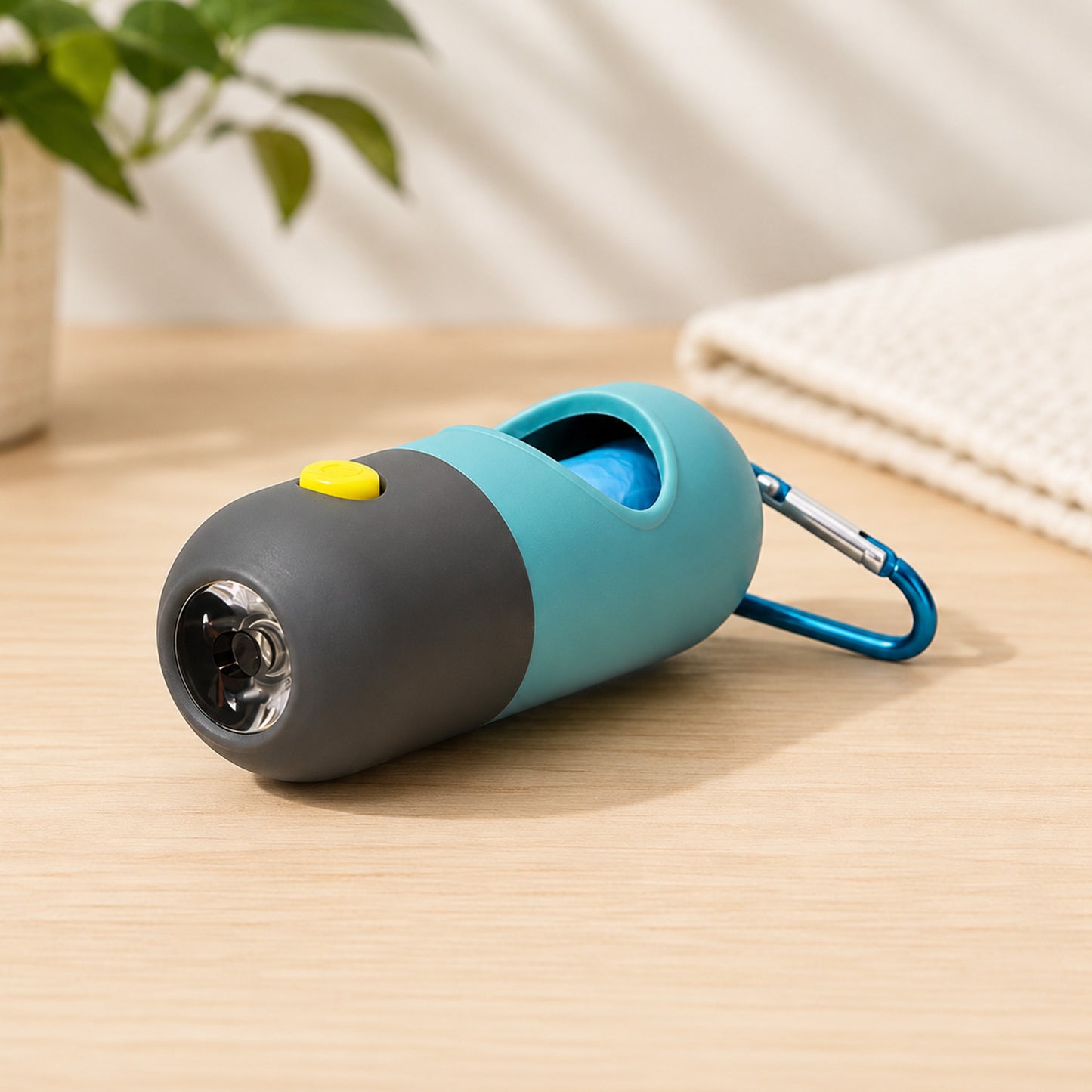 DISPENSADOR DE BOLSAS CON LINTERNA + 1 ROLLO DE BOLSAS