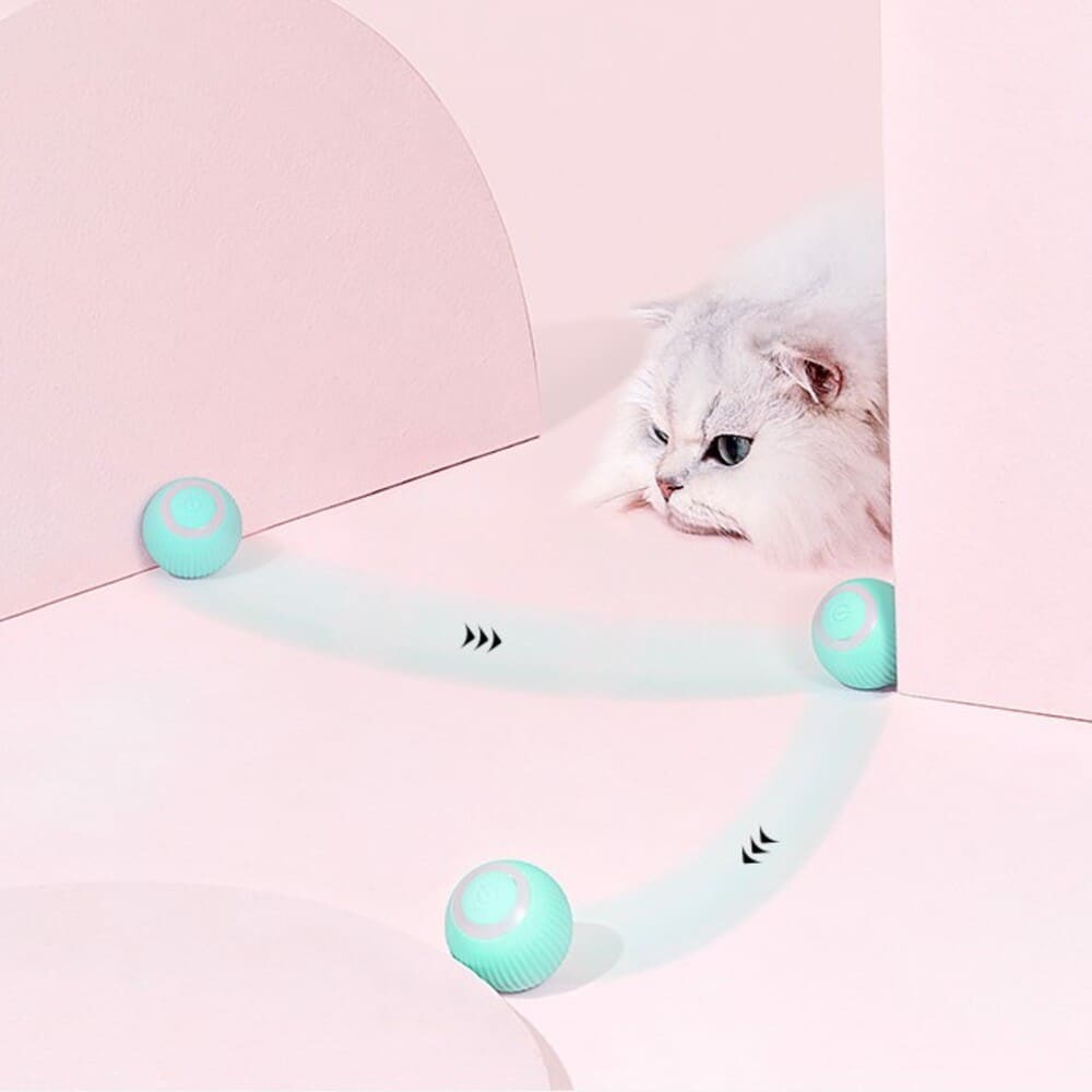 Pelota Inteligente, Giratoria e Interactiva para Gatos Color Rosado