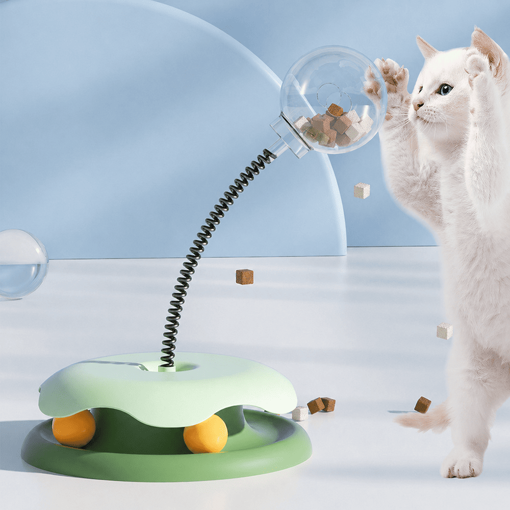 Juguete Interactivo y Dispensador de Premios para Gatos Color Amarillo