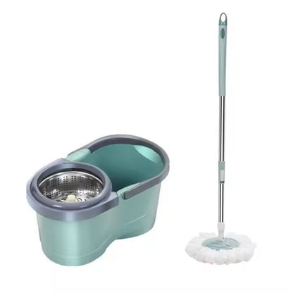 Juego de Trapeador Giratorio con Mango Ajustable y Balde con Escurridor