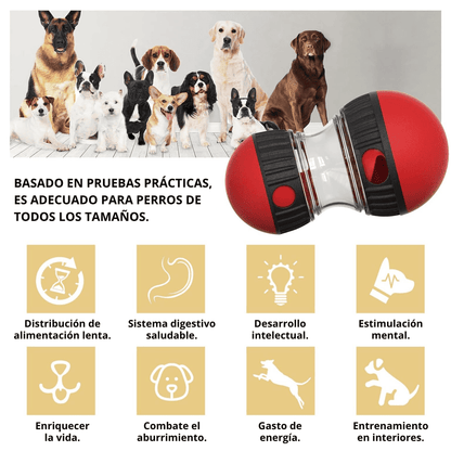 Juguete Interactivo y Dispensador de Premios para Perros Color Rojo y Negro