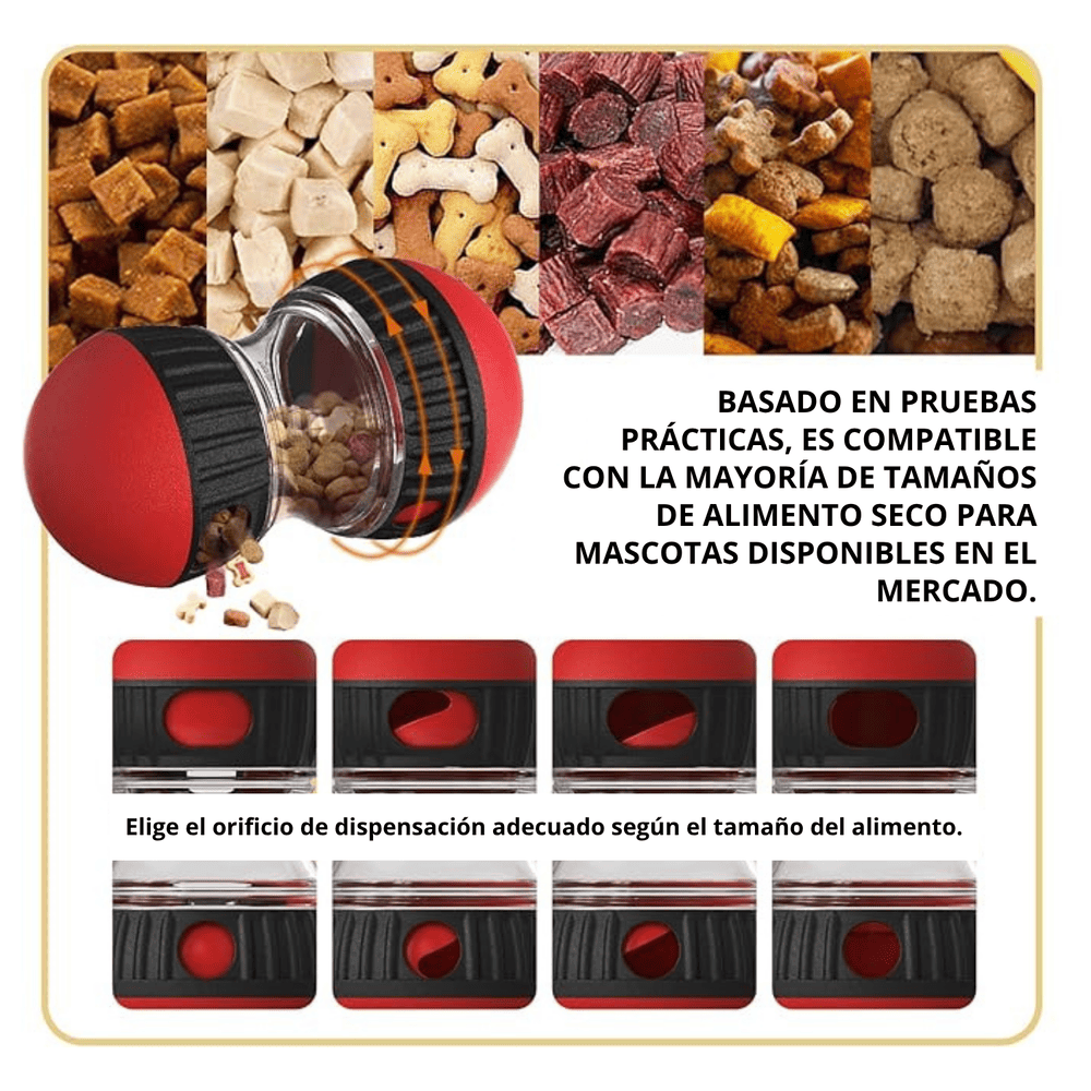Juguete Interactivo y Dispensador de Premios para Perros Color Rojo y Negro