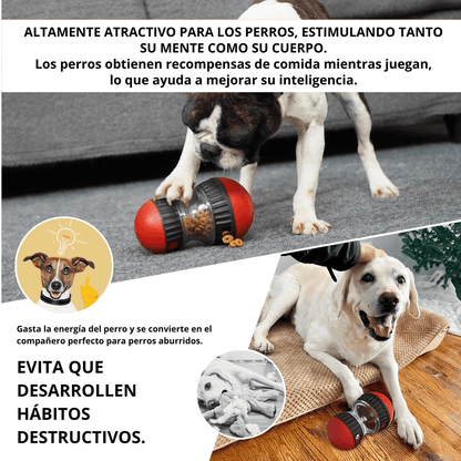 Juguete Interactivo y Dispensador de Premios para Perros Color Rojo y Negro