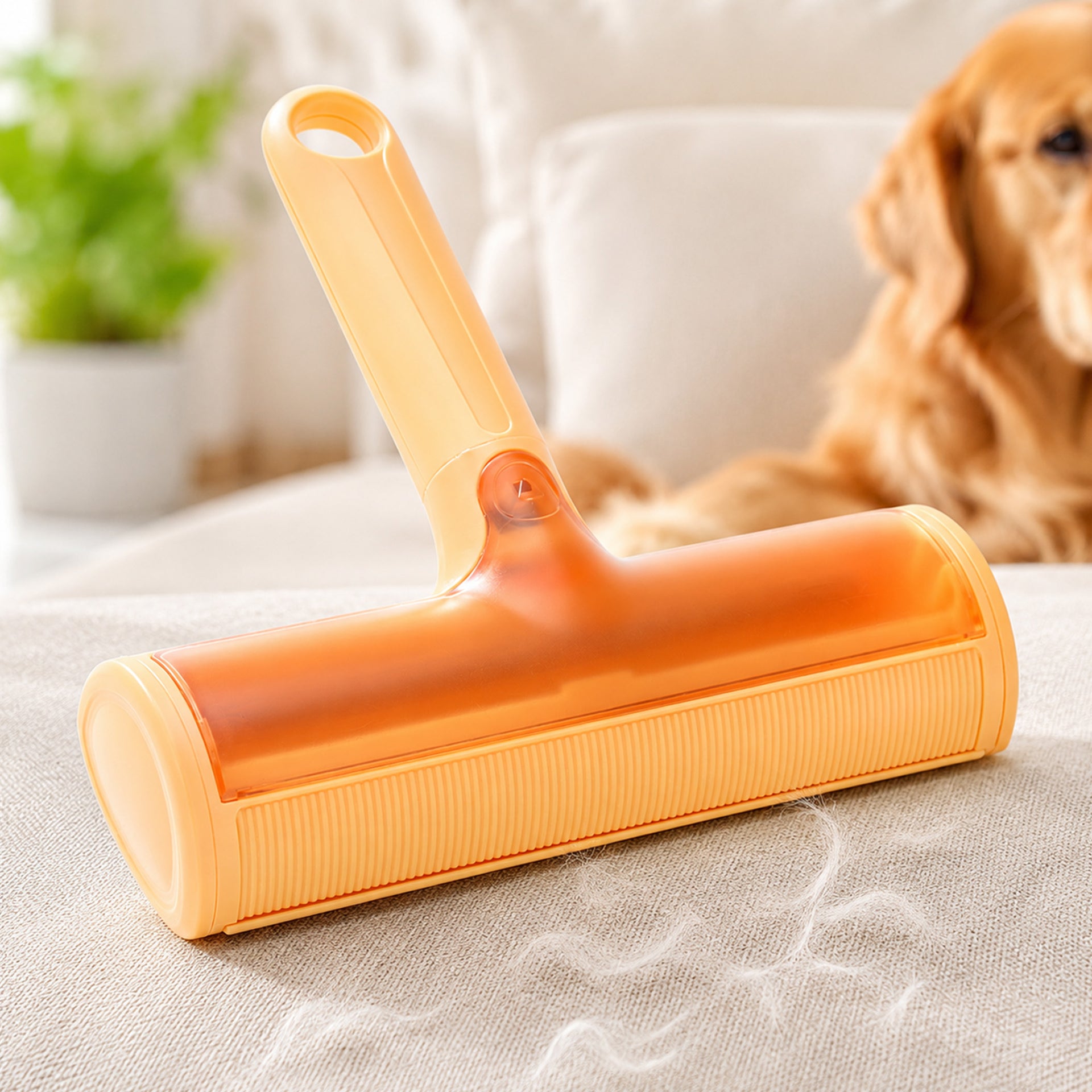 Rodillo Removedor de Pelo de Mascotas Naranja