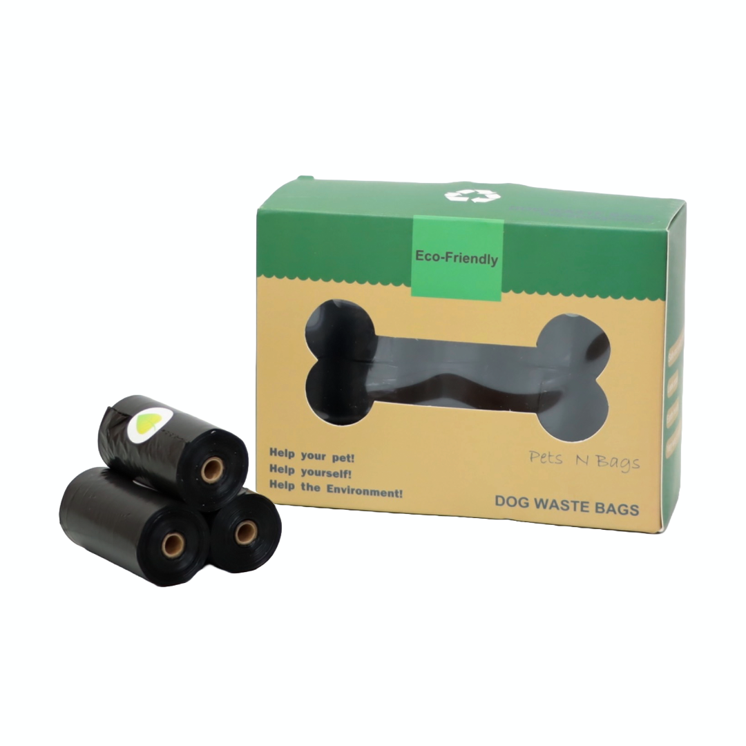 Paquete de 20 Rollos de Bolsas Biodegradables para Desechos Color Negro