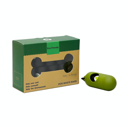 PAQUETE DE 16 ROLLOS DE BOLSAS BIODEGRADABLES COLOR NEGRO + DISPENSADOR