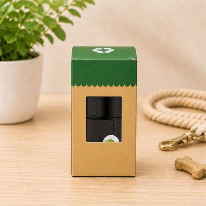 Paquete de 8 Rollos de Bolsas Biodegradables para Desechos de Mascotas Coloor Negro