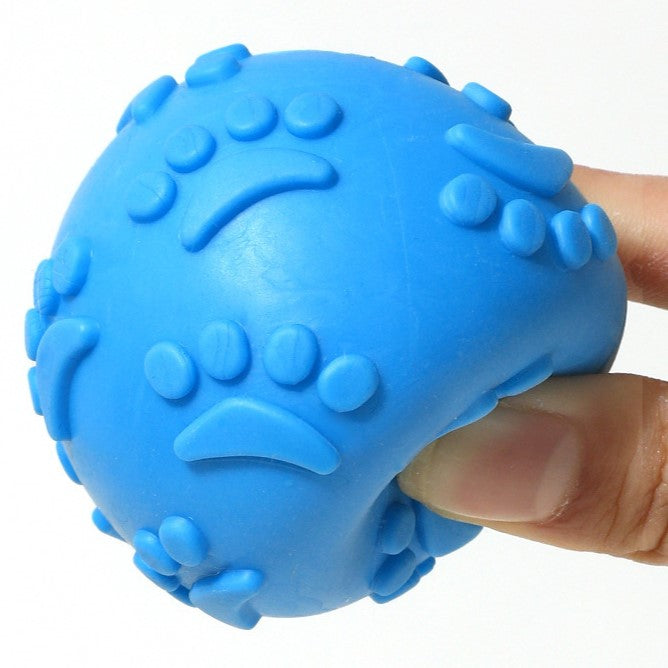 PACK DE 6 PELOTAS DE CAUCHO, CON ALTO RELIEVE DE HUELLAS Y SONIDO PARA MASCOTAS