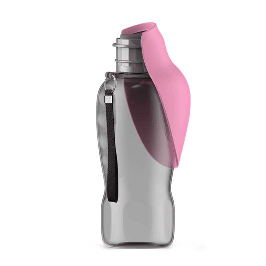 Botella para Perros Portátil de 800 ML con Correa Color Rosado