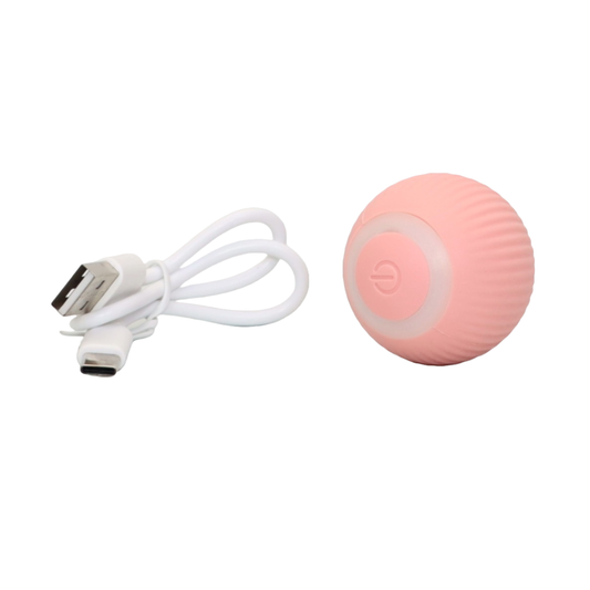 PELOTA INTELIGENTE, GIRATORIA E INTERACTIVA PARA GATOS COLOR ROSADO