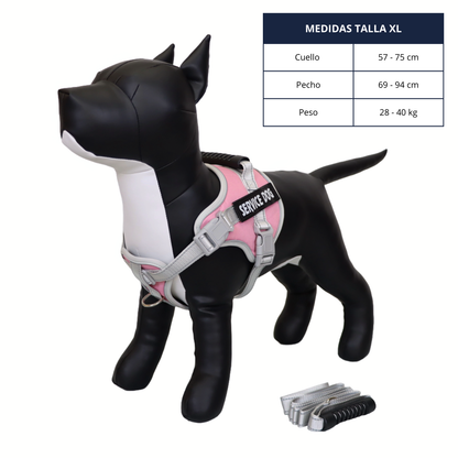 Pechera Reflectante con Asa y Collar para Perro - Color Rosado, Talla XL