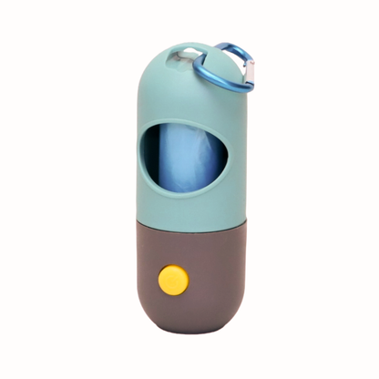 DISPENSADOR DE BOLSAS CON LINTERNA + 1 ROLLO DE BOLSAS