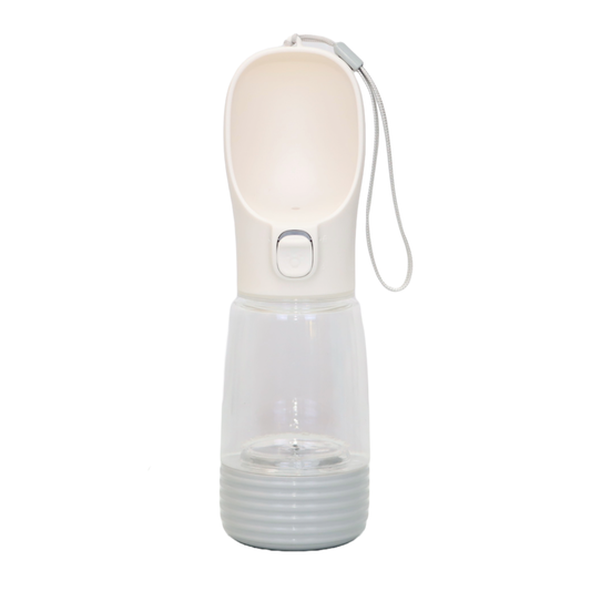 BOTELLA DE AGUA DE 250 ML CON RECIPIENTE DE COMIDA PARA PERROS