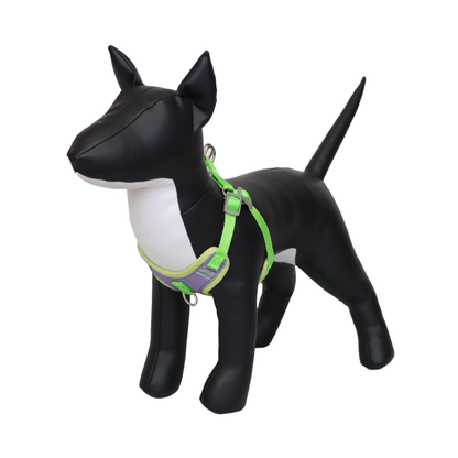Arnés Reflectante para Perro Color Morado/Verde Talla L