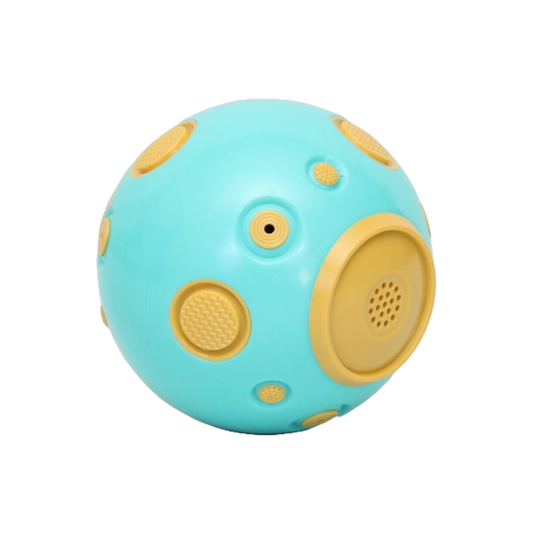 PELOTA MULTIFUNCIONAL Y CON SONIDO PARA PERROS COLOR CELESTE