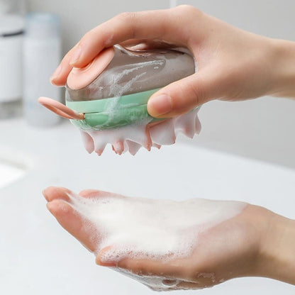 Cepillo de Baño para Perros con Dispensador de Jabón Color Verde