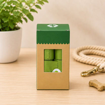 Paquete de 8 Rollos de Bolsas Biodegradables para Desechos de Mascotas Coloor Verde