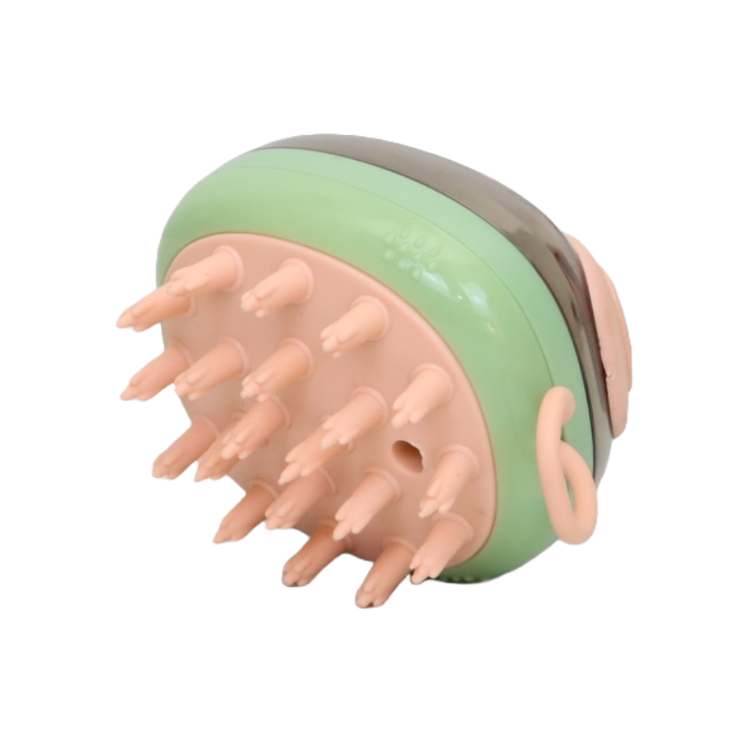 CEPILLO DE BAÑO PARA PERROS CON DISPENSADOR DE JABÓN COLOR VERDE