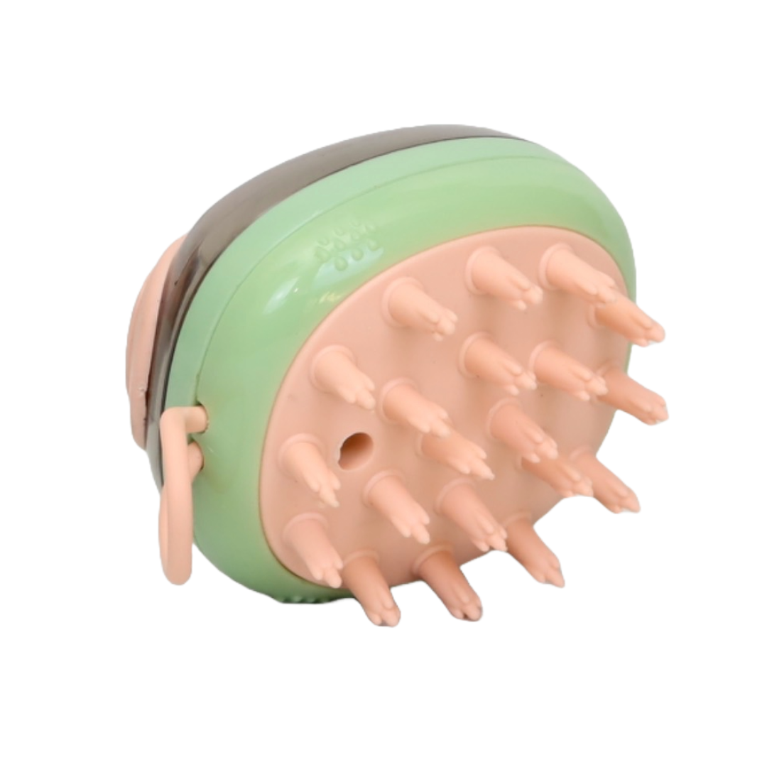 CEPILLO DE BAÑO PARA PERROS CON DISPENSADOR DE JABÓN COLOR VERDE