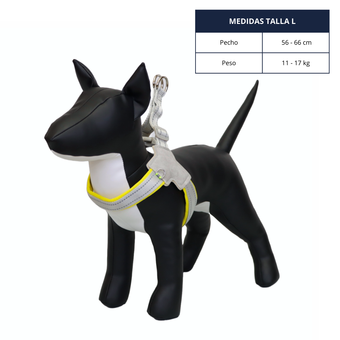 ARNÉS PARA PERRO EN FORMA DE Y - COLOR AMARILLO, TALLA L