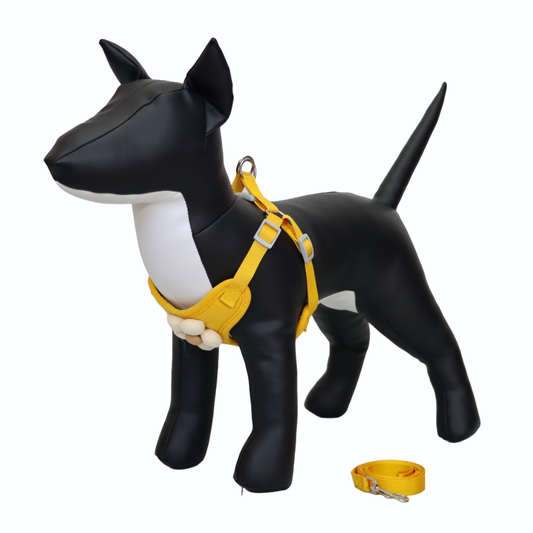 ARNÉS PARA PERRO/GATO CON DECORACIÓN DE FLOR - COLOR AMARILLO, TALLA XL