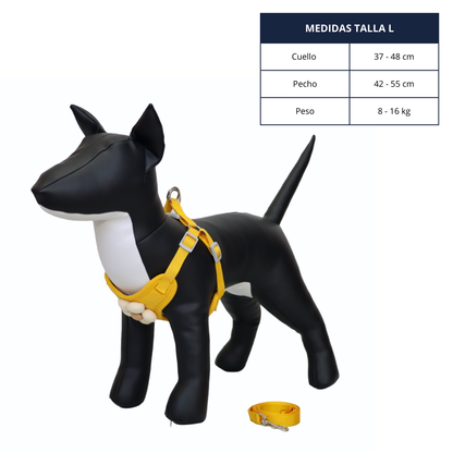 ARNÉS PARA PERRO/GATO CON DECORACIÓN DE FLOR - COLOR AMARILLO, TALLA L